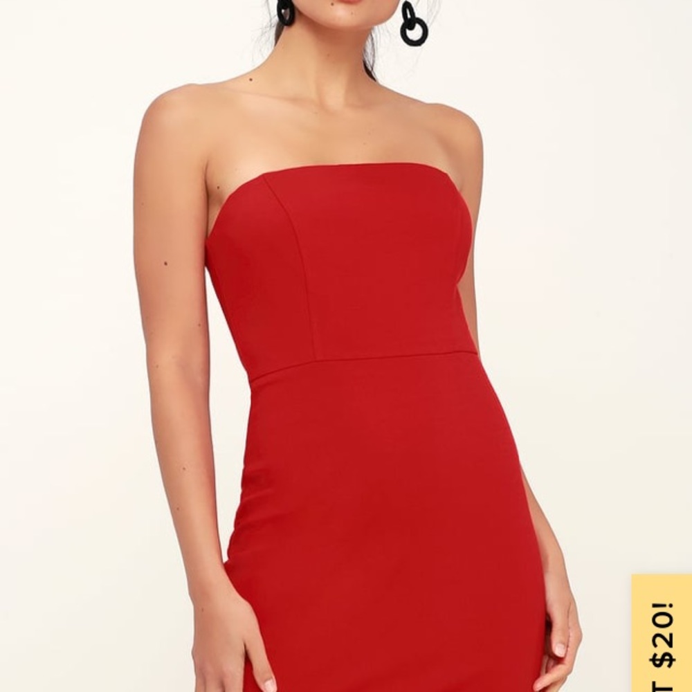 Lulus Red Strapless Dress